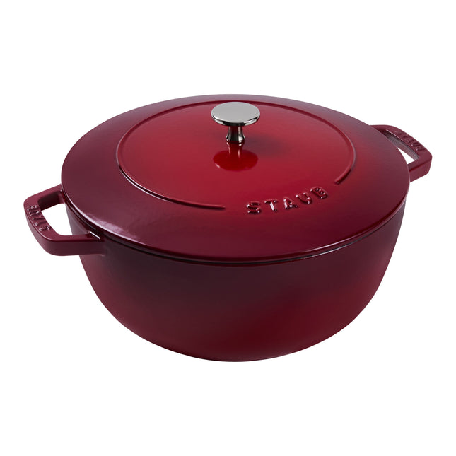 STAUB La Cocotte 4.8 L Cast Iron Round French Oven, Cherry (Visual Imperfections - B STOCK)