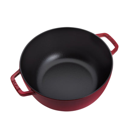 STAUB La Cocotte 4.8 L Cast Iron Round French Oven, Cherry (Visual Imperfections - B STOCK)