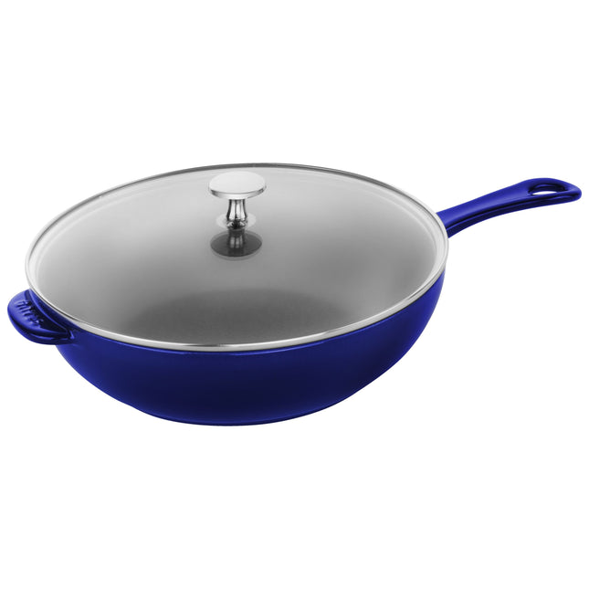 STAUB Pans 26 cm / 10 inch Cast Iron Frying Pan, Dark-Blue-0