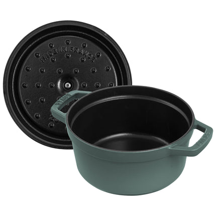 STAUB La Cocotte 2.2 L Cast Iron Round Cocotte, Eucalyptus
