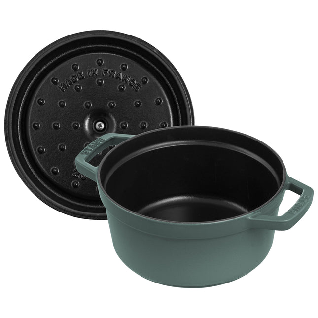 STAUB La Cocotte 2.2 L Cast Iron Round Cocotte, Eucalyptus-1