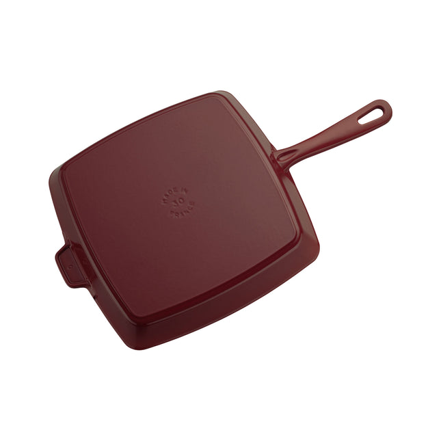 STAUB Grill Pans 30 cm Cast Iron Square American Grill, Grenadine-Red (Visual Imperfections - B STOCK)
