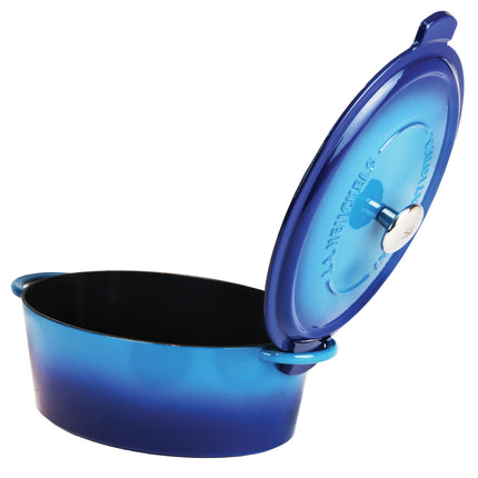 HENCKELS Cast Iron 4.4 L Cast Iron Oval French Oven, Blue