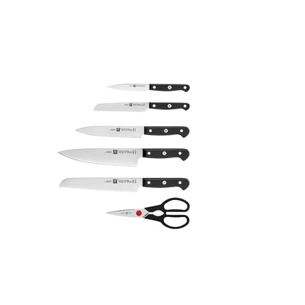 Gourmet 7 Piece Self-Sharpening Block Set, Brown