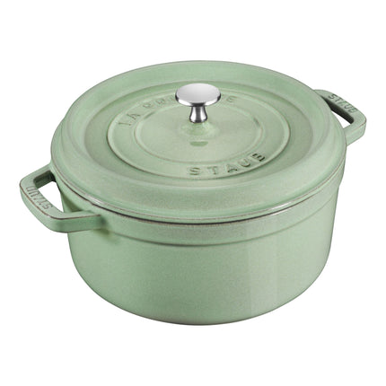 STAUB La Cocotte 6.75 L Cast Iron Round Cocotte, Sage