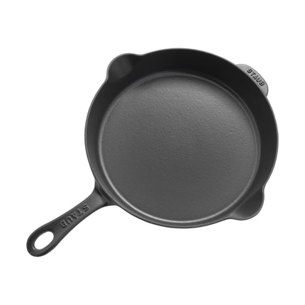 STAUB Pans 28 cm / 11 inch Cast Iron Traditional Deep Frypan, Black