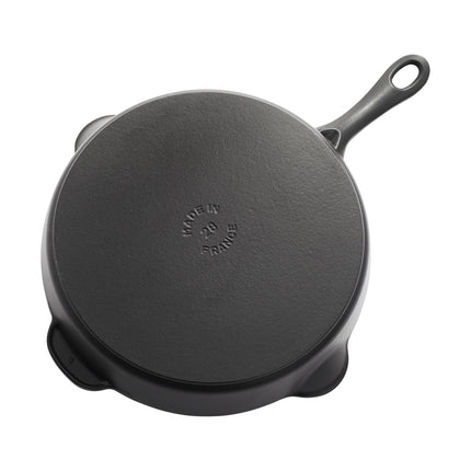 STAUB Pans 28 cm / 11 inch Cast Iron Traditional Deep Frypan, Black