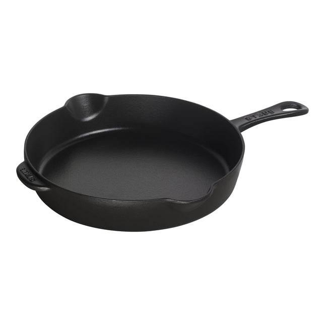 STAUB Pans 28 cm / 11 inch Cast Iron Traditional Deep Frypan, Black-0