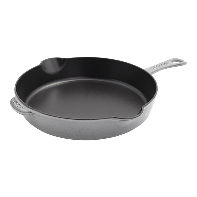 STAUB Pans 28 cm / 11 inch Cast Iron Traditional Deep Frypan, Graphite-Grey-0