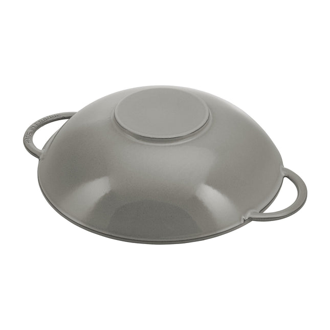 STAUB Specialities 37 cm / 14.5 inch Cast Iron Wok With Glass Lid, Graphite-Grey
