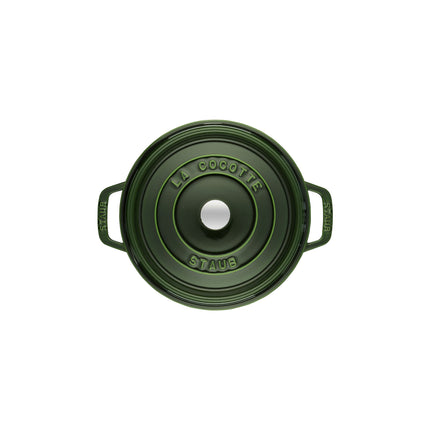STAUB La Cocotte 5.25 L Cast Iron Round Cocotte, Basil-Green