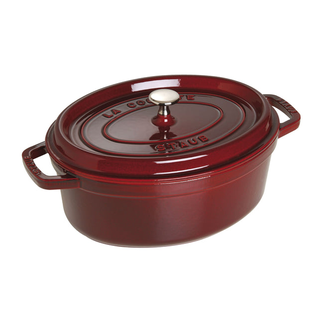STAUB La Cocotte 4.25 L Cast Iron Oval Cocotte, Grenadine-Red-1