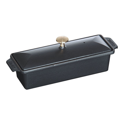 STAUB Specialities 30 X 11 cm Cast Iron Rectangular Terrine, Black