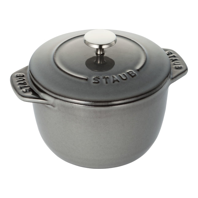 STAUB La Cocotte 725 mL Cast Iron Round Rice Cocotte, Graphite-Grey