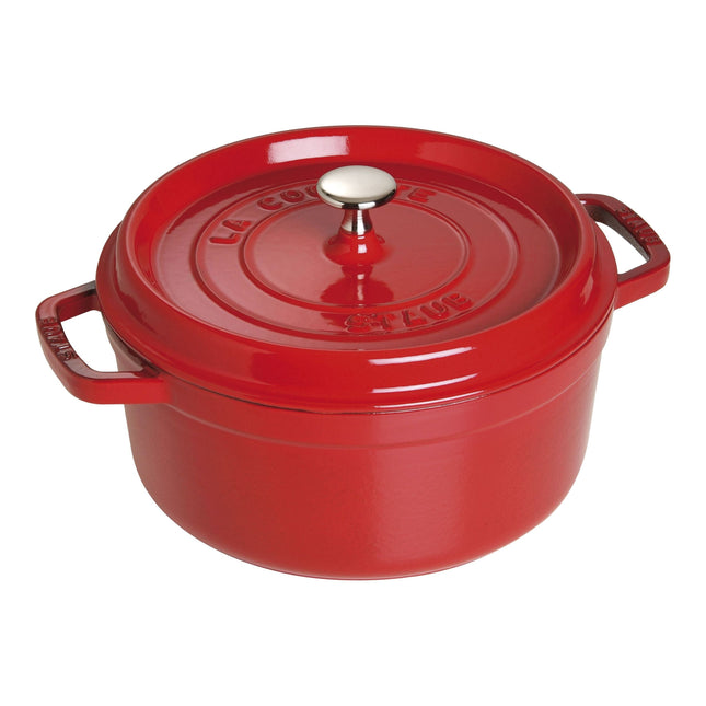 STAUB La Cocotte 5.25 L Cast Iron Round Cocotte, Cherry-0