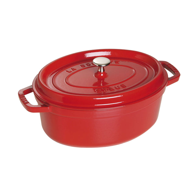 STAUB La Cocotte 4.25 L Cast Iron Oval Cocotte, Cherry