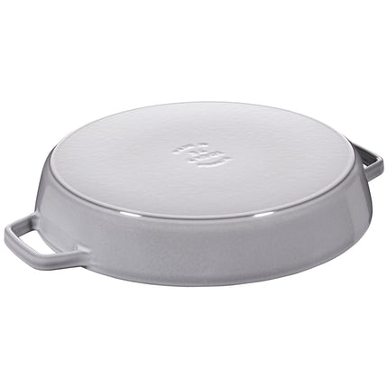 STAUB Pans 34 cm Cast Iron Double Handle Skillet, Graphite-Grey