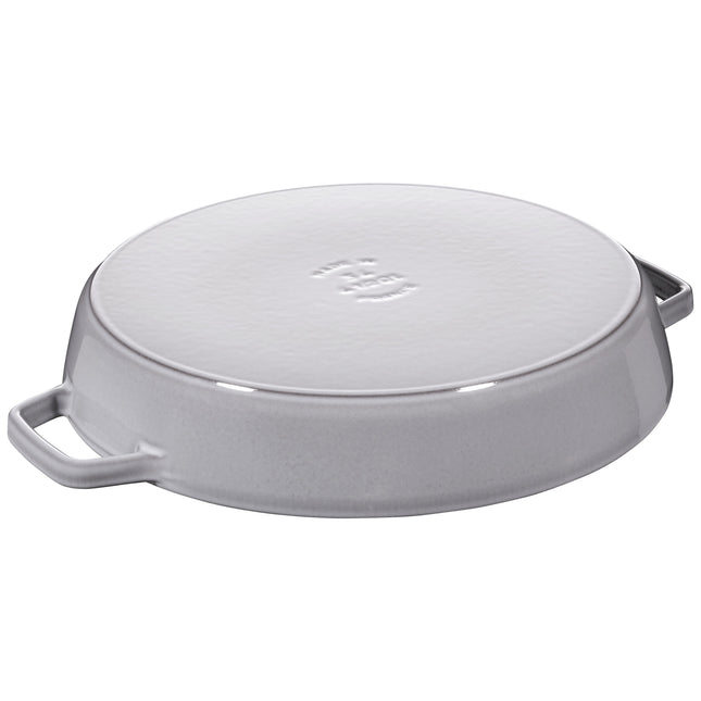 STAUB Pans 34 cm Cast Iron Double Handle Skillet, Graphite-Grey