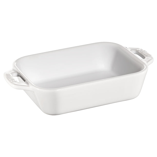 STAUB Ceramique 400 ml Ceramic Rectangular Oven Dish, White-0