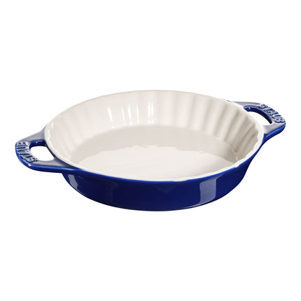 STAUB Ceramique 24 cm Ceramic Round Pie Dish, Dark-Blue