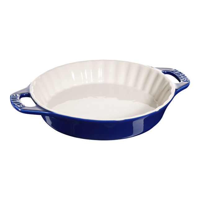 STAUB Ceramique 24 cm Ceramic Round Pie Dish, Dark-Blue
