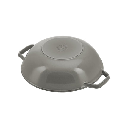 STAUB Specialities 30 cm / 12 inch Cast Iron Wok With Glass Lid, Graphite-Grey