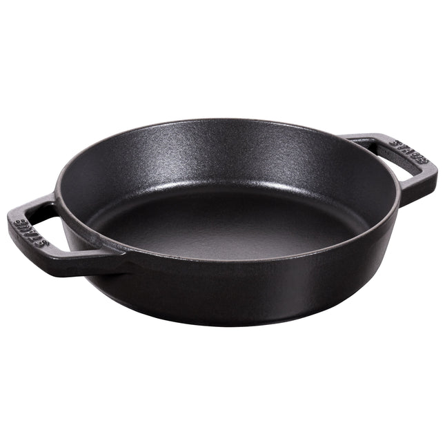 STAUB Pans 20 cm / 8 inch Cast Iron Double Handle Skillet, Black-0