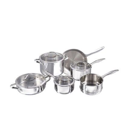 HENCKELS Aragon 10 Piece 18/10 Stainless Steel Cookware Set