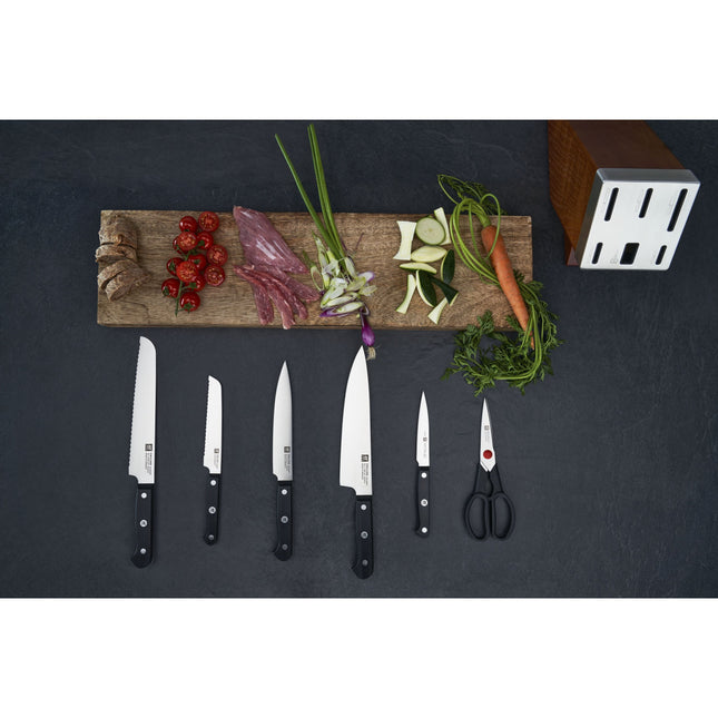 Gourmet 7 Piece Self-Sharpening Block Set, Brown