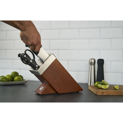 Gourmet 7 Piece Self-Sharpening Block Set, Brown