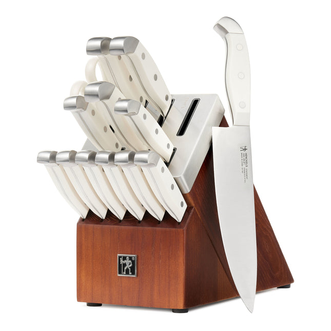 HENCKELS Statement 14 Piece Knife Block Set, White-0