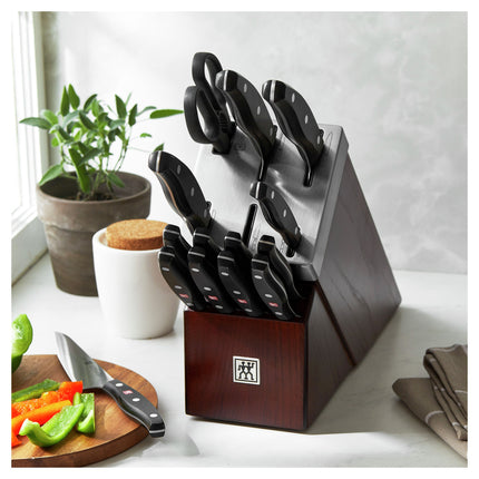 ZWILLING TWIN Signature 15 Piece Self Sharpening Block Set, Brown