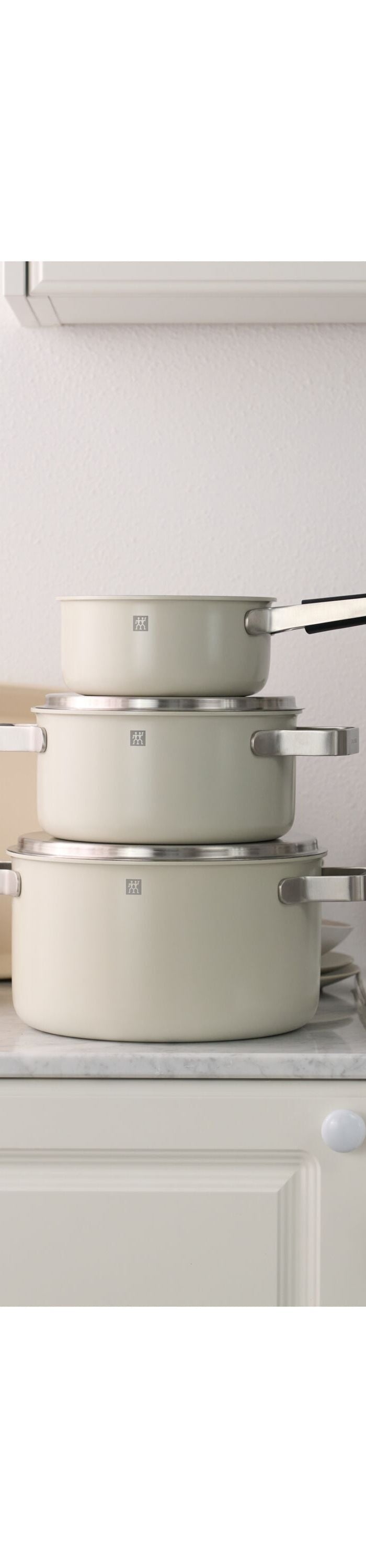 ZWILLING Pure Cookware Set, 6 Piece 18/10 Stainless Steel, Ivory-White-2