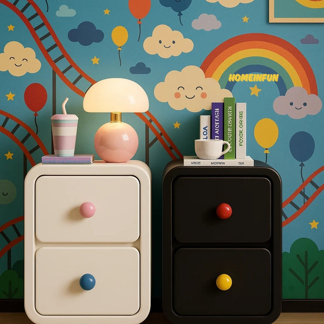 Playful Bedside Narrow Cabinet