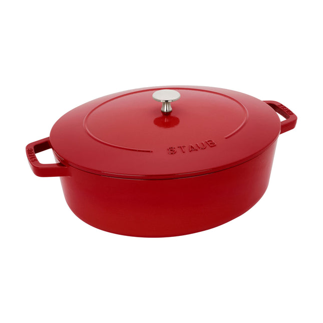 Staub La Cocotte 6 L Cast Iron Oval Wide Oval Dutch Oven, Cherry-0