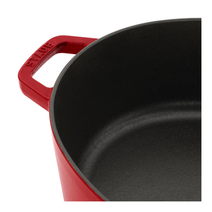 Staub La Cocotte 6 L Cast Iron Oval Wide Oval Dutch Oven, Cherry