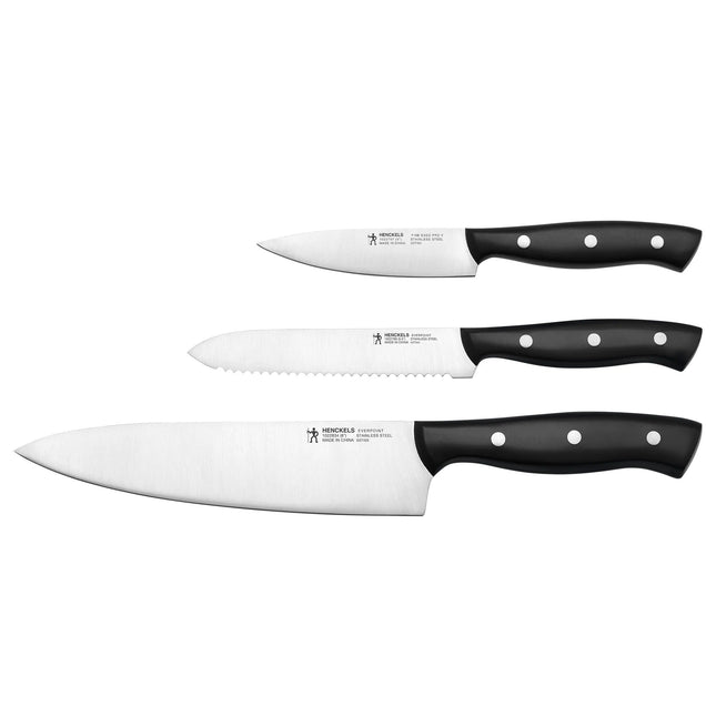 HENCKELS EverPoint 3 Piece, Knife Set, Black