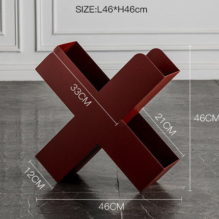 X-Shaped Metal Bookshelf-5