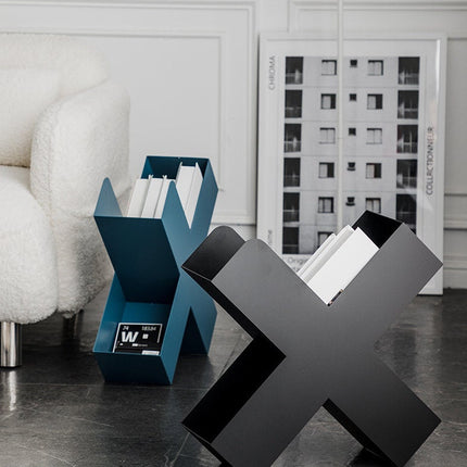 X-Shaped Metal Bookshelf-4